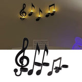 4Pcs Unique Iron Black Music Note Wall Sconce Candle Holder Wall Mount Hanging Tea Light Candle Decor - Extra Image