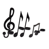 4Pcs Unique Iron Black Music Note Wall Sconce Candle Holder Wall Mount Hanging Tea Light Candle Decor - Extra Image