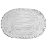 Bedroom Carpet Hand Woven Bedside Rug Study Living Room Oval Carpet Pure Color Floor Mat White