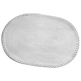 Bedroom Carpet Hand Woven Bedside Rug Study Living Room Oval Carpet Pure Color Floor Mat White