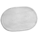 Bedroom Carpet Hand Woven Bedside Rug Study Living Room Oval Carpet Pure Color Floor Mat White