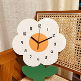 Flower Shaped Wall Clocks for Kids Cartoon Cute Exquisite Silent Wall Clock for Living Rooms Offices 30x40cm/11.8x15.7in
