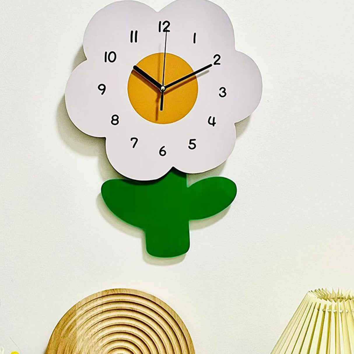 Flower Shaped Wall Clocks for Kids Cartoon Cute Exquisite Silent Wall Clock for Living Rooms Offices 30x40cm/11.8x15.7in
