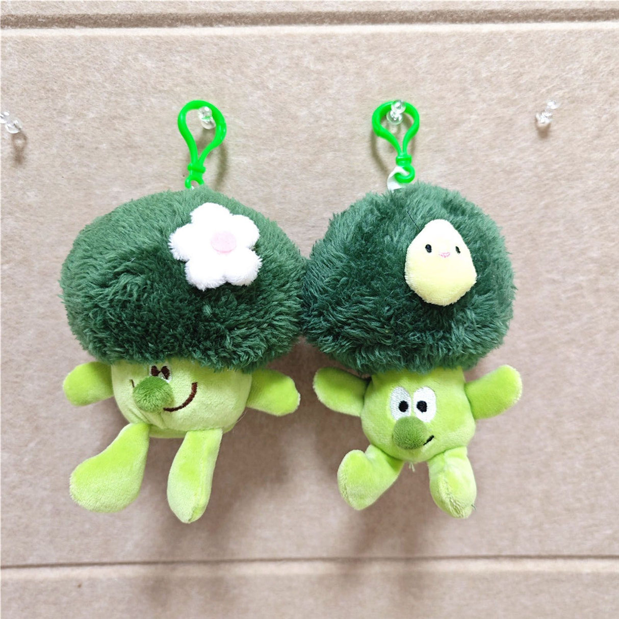 Plush Pendant Cute Broccoli Shape Stuffed Toy PP Cotton Vegetable Pendant for Keychain Keyring Bag Small