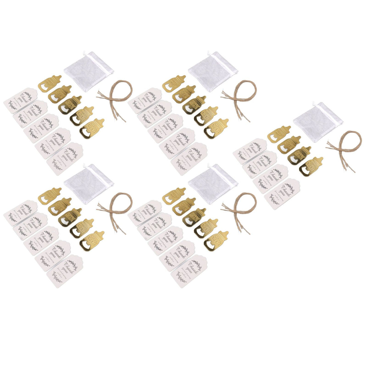 24 Set Baby Bottle Opener Zinc Alloy Cute Baby Bottle Shaped Bottle Opener Baby Shower Return Gift for Baby Shower Party Golden