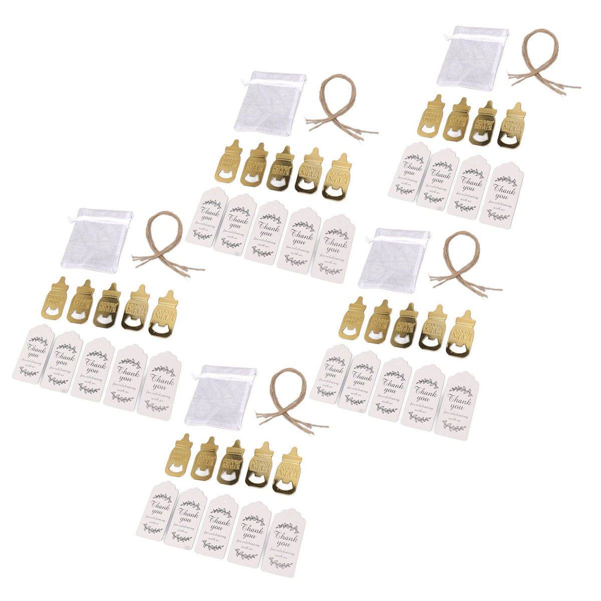 24 Set Baby Bottle Opener Zinc Alloy Cute Baby Bottle Shaped Bottle Opener Baby Shower Return Gift for Baby Shower Party Golden