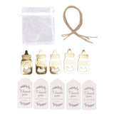 24 Set Baby Bottle Opener Zinc Alloy Cute Baby Bottle Shaped Bottle Opener Baby Shower Return Gift for Baby Shower Party Golden - Extra Image