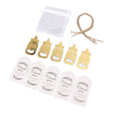 24 Set Baby Bottle Opener Zinc Alloy Cute Baby Bottle Shaped Bottle Opener Baby Shower Return Gift for Baby Shower Party Golden