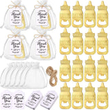 24 Set Baby Bottle Opener Zinc Alloy Cute Baby Bottle Shaped Bottle Opener Baby Shower Return Gift for Baby Shower Party Golden