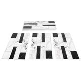 27PCS Kitchen Wallpaper Tile Self Adhesive PVC Wear Resistant White Black Faux Brick for Home Bathroom - Side View