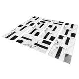 27PCS Kitchen Wallpaper Tile Self Adhesive PVC Wear Resistant White Black Faux Brick for Home Bathroom - Top-Down View