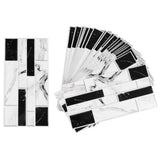 27PCS Kitchen Wallpaper Tile Self Adhesive PVC Wear Resistant White Black Faux Brick for Home Bathroom - Low Angle