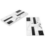 27PCS Kitchen Wallpaper Tile Self Adhesive PVC Wear Resistant White Black Faux Brick for Home Bathroom - Extra Image