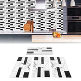 27PCS Kitchen Wallpaper Tile Self Adhesive PVC Wear Resistant White Black Faux Brick for Home Bathroom