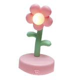 Table Lamp Cute Flower Night Light Portable Desk Lamp Decorative for Office Dorm Decor Pink - Side View
