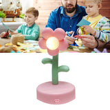 Table Lamp Cute Flower Night Light Portable Desk Lamp Decorative for Office Dorm Decor Pink - Rear View
