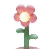Table Lamp Cute Flower Night Light Portable Desk Lamp Decorative for Office Dorm Decor Pink - Close-Up Angle