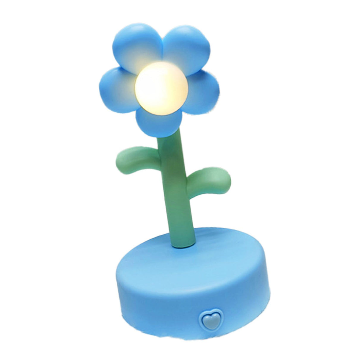 Table Lamp Cute Flower Night Light Portable Desk Lamp Decorative for Office Dorm Decor Blue
