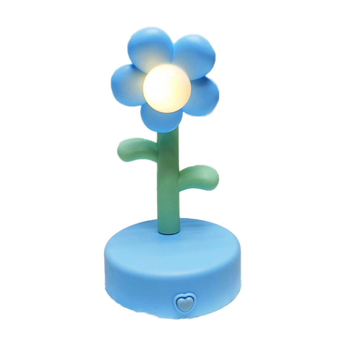 Table Lamp Cute Flower Night Light Portable Desk Lamp Decorative for Office Dorm Decor Blue