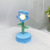 Table Lamp Cute Flower Night Light Portable Desk Lamp Decorative for Office Dorm Decor Blue - 45-Degree Angle
