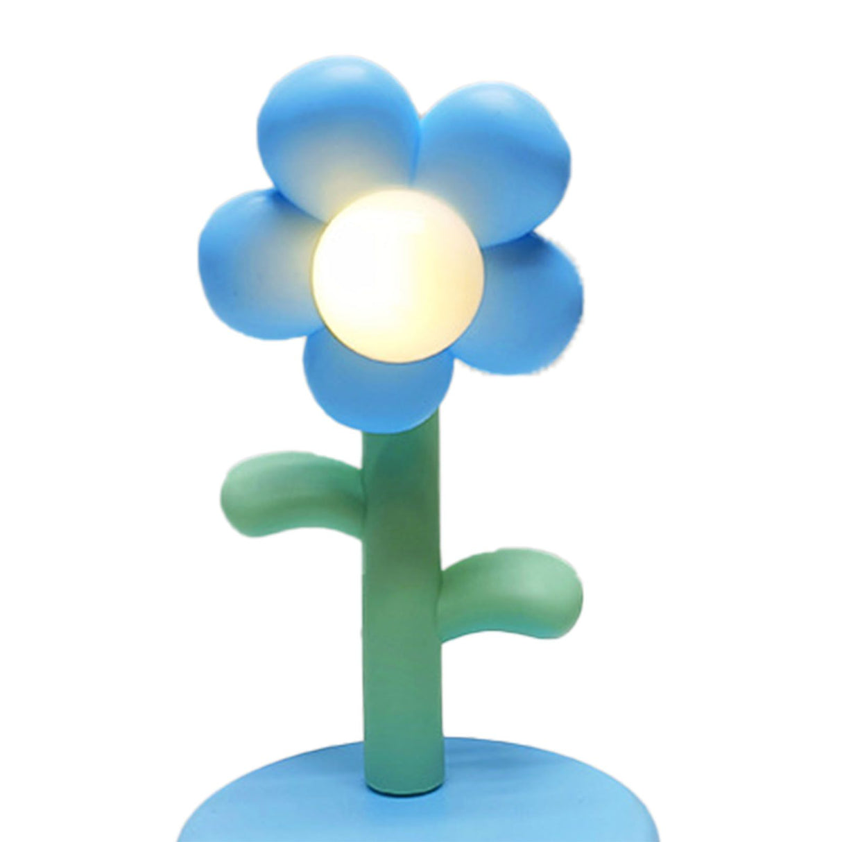 Table Lamp Cute Flower Night Light Portable Desk Lamp Decorative for Office Dorm Decor Blue
