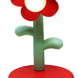 Table Lamp Cute Flower Night Light Portable Desk Lamp Decorative for Office Dorm Decor Red