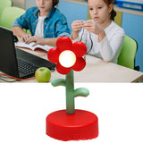 Table Lamp Cute Flower Night Light Portable Desk Lamp Decorative for Office Dorm Decor Red