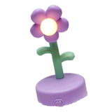Table Lamp Cute Flower Night Light Portable Desk Lamp Decorative for Office Dorm Decor Purple - Front View