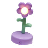 Table Lamp Cute Flower Night Light Portable Desk Lamp Decorative for Office Dorm Decor Purple - Side View