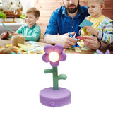 Table Lamp Cute Flower Night Light Portable Desk Lamp Decorative for Office Dorm Decor Purple - Rear View