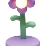 Table Lamp Cute Flower Night Light Portable Desk Lamp Decorative for Office Dorm Decor Purple - Low Angle