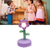Table Lamp Cute Flower Night Light Portable Desk Lamp Decorative for Office Dorm Decor Purple - Extra Image