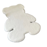 Cute Bedroom Rug Soft Bear Shaped Shaggy Floor Mat for Kids Teen Girls Room Floor Living Room White 45x60