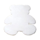 Cute Bedroom Rug Soft Bear Shaped Shaggy Floor Mat for Kids Teen Girls Room Floor Living Room White 45x60 - Top-Down View