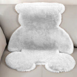Cute Bedroom Rug Soft Bear Shaped Shaggy Floor Mat for Kids Teen Girls Room Floor Living Room White 45x60