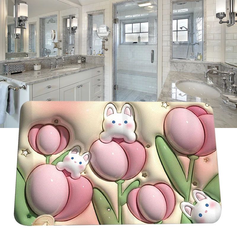 Diatomaceous Earth Floor Mat 3D Visual Water Absorbent Fast Drying Floor Mat for Bathroom H22