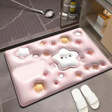 Diatomaceous Earth Floor Mat 3D Visual Water Absorbent Fast Drying Floor Mat for Bathroom H5
