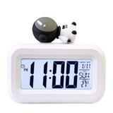 Electronic Clock Cute Cartoon LED Screen Desktop Electronic Alarm Data Time Calendar Temperature Clock Spaceman