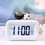 Electronic Clock Cute Cartoon LED Screen Desktop Electronic Alarm Data Time Calendar Temperature Clock Spaceman