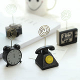 Place Card Holder Cute Shape Retro Wood Table Picture Holder Card Holder Memo Clip Holder for Home and Office TV - Extra Image