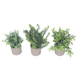 3 Pack Artificial Pot Plant Decorative Fake Faux Potted Eucalyptus Plants for Desktop Office - Side View