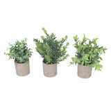 3 Pack Artificial Pot Plant Decorative Fake Faux Potted Eucalyptus Plants for Desktop Office - 45-Degree Angle