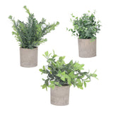 3 Pack Artificial Pot Plant Decorative Fake Faux Potted Eucalyptus Plants for Desktop Office - Extra Image