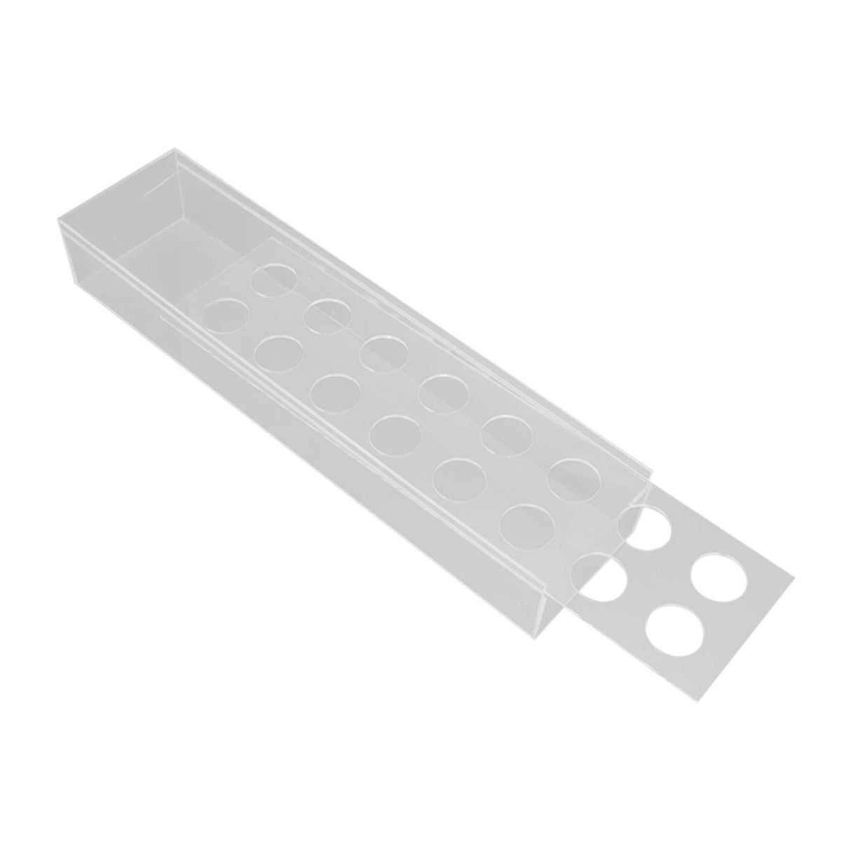 Clear Acrylic Flower Vase Multi Holes Elegant Decorative Long Rectangle Vase for Wedding Home Dining Table Decor 40cm/15.7in