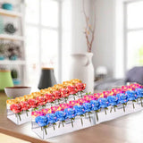 Clear Acrylic Flower Vase Multi Holes Elegant Decorative Long Rectangle Vase for Wedding Home Dining Table Decor 40cm/15.7in - Extra Image