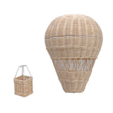 Woven Hot Air Balloon Handcrafted Exquisite Details Rattan Weaving Decoration for Kids Room Party Photo Prop - Front View