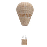 Woven Hot Air Balloon Handcrafted Exquisite Details Rattan Weaving Decoration for Kids Room Party Photo Prop - Rear View