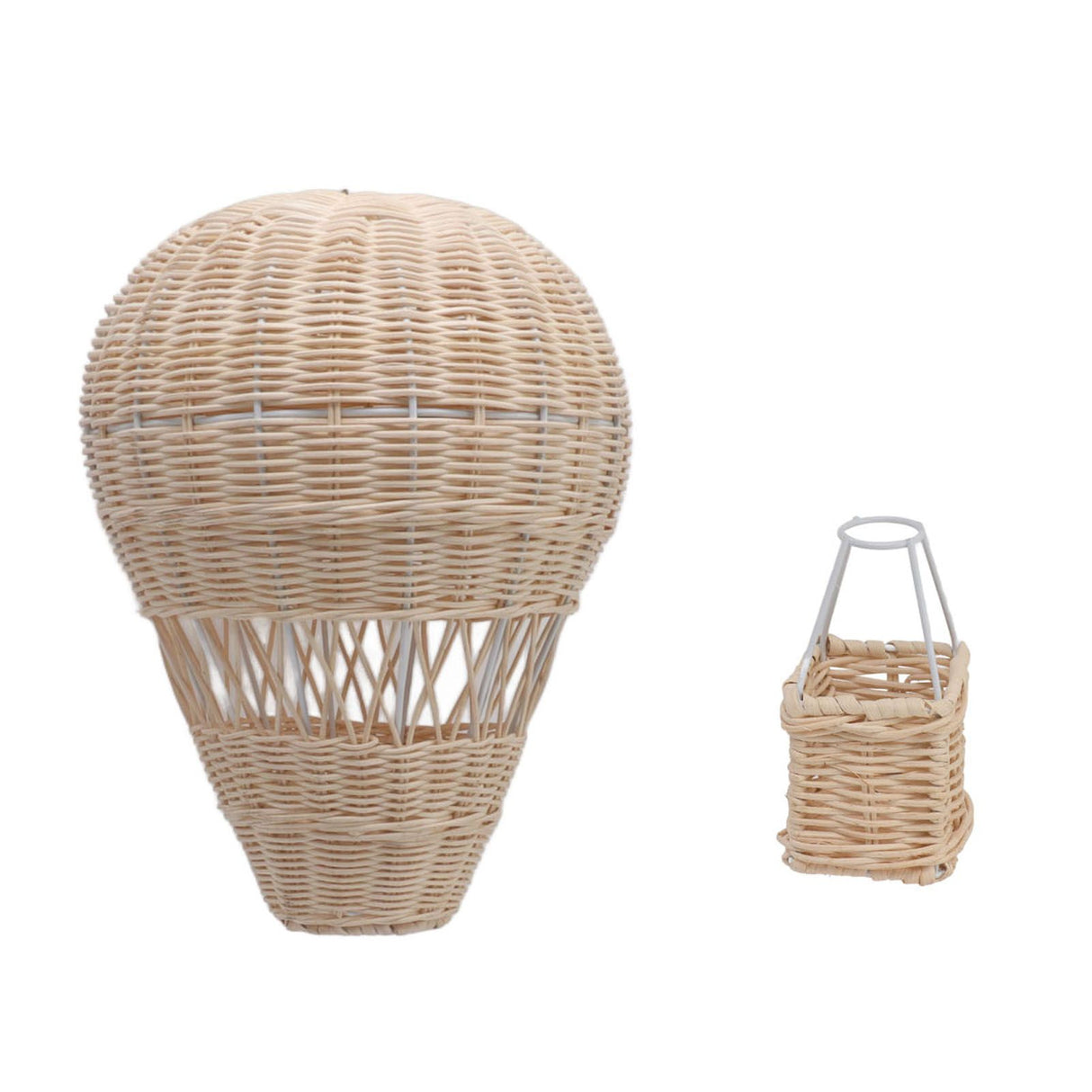 Woven Hot Air Balloon Handcrafted Exquisite Details Rattan Weaving Decoration for Kids Room Party Photo Prop