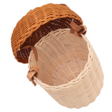 Kids Rattan Storage Basket Hand Woven Decorative Acorn Shaped Basket Bag for Boys Girls Photography Props Large Handbag