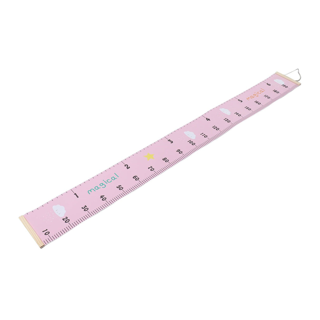 Kids Growth Chart Accurate Baby Height Growth Chart Ruler Removable Canvas Wall Hanging Measurement Chart for Home Pink Cloud
